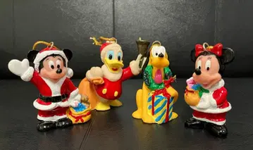 디즈니 크리스마스 오너먼트 4개 미키 미니 플루토 도날드