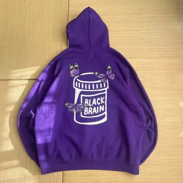 BLACK BRAIN 블랙 브레인 후드티 나비 퍼플 XL