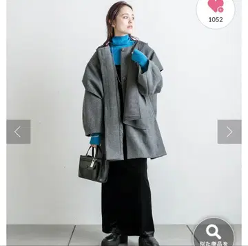 mystic 스톨 후드 부착 코트 새상품급