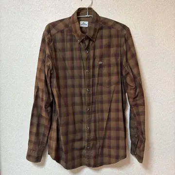 LACOSTE 긴팔 체크 버튼다운 셔츠