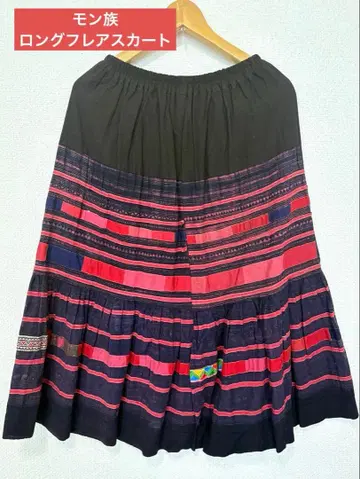 하나뿐인 몽족 플레어 롱 스커트