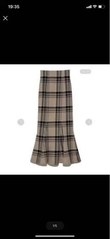 snidel 하이웨스트 타이트 헤매 플레어 체크 스커트