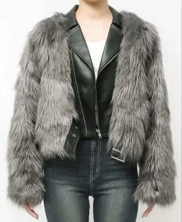 GYDA 레이어드 에코 퍼 라이더 자켓 아우터