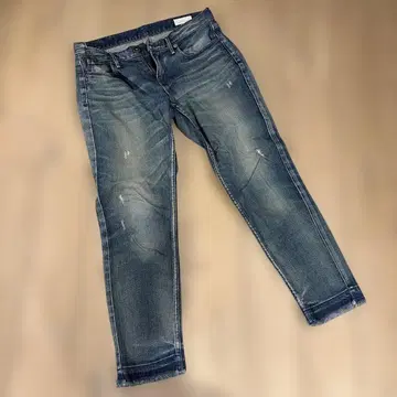 upper nights 데미지 블루 데님 25