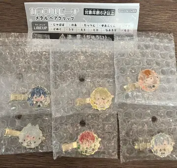 컬러풀 피치 메탈 헤어 클립 6종 세트