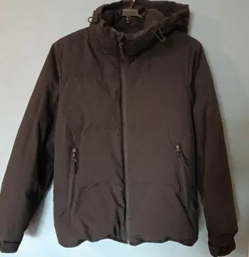 GU 블랙 다운 자켓 후드 부착 ( XS )