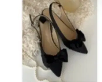 [새틴] 리본 2way 백 스트랩 뮬 블랙 뮬