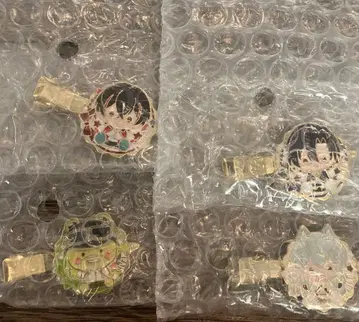 컬러풀 피치 메탈 헤어 클립 4종 세트