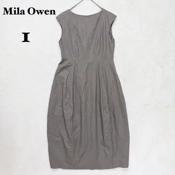 미라 오웬 린넨 혼방 코쿤 원피스 1 카키 슬리브리스 롱 기장