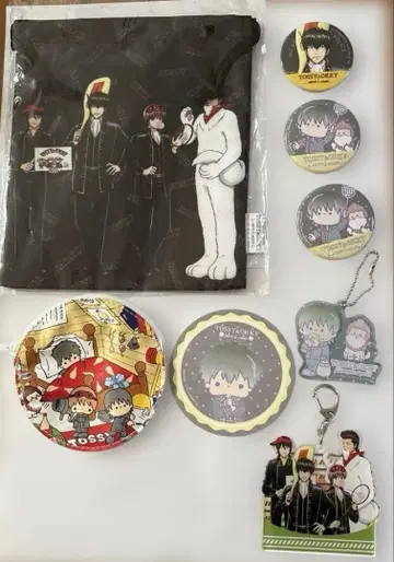 은혼 산리오 토시&오키 오마토메 세트 복조리 캔뱃지 코스터