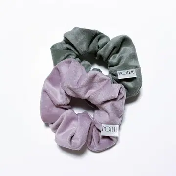 미사용 새상품 potete 스웨이드 느낌 스크런치 2개 세트