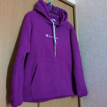 Champion 퍼플 후드 부착 후드티 S
