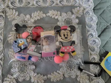 가챠 파우치 미니 마우스 원피스 키링 세트