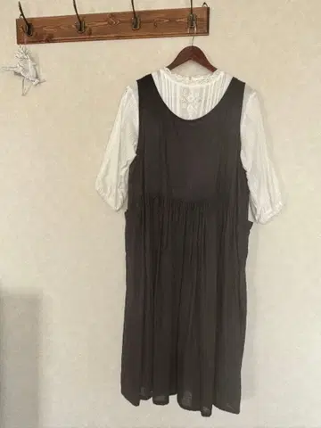 린넨 에이프런 원피스