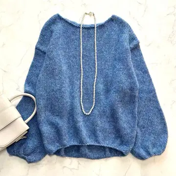 새상품급 GALLARDAGALANTE 라메 리얀 니트 블루