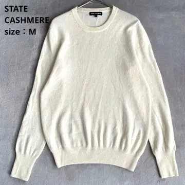 STATE CASHMERE 고급 퓨어 캐시미어 100% 크루넥 니트 M