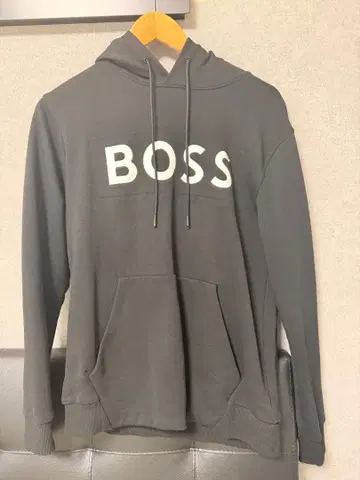 BOSS 후드 부착 후드티 그레이