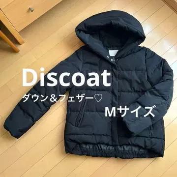 고품질 Discoat 다운 자켓 숏 다운 M 블랙 컬러