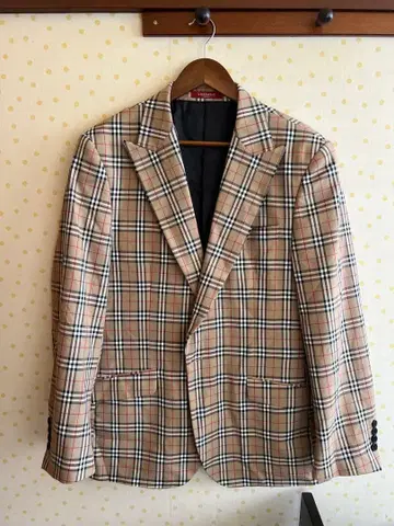 체크 무늬 테일러드 자켓 구제 의류