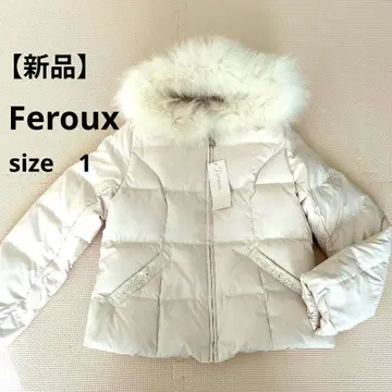 [ 새상품 ] Feroux 후드 부착 다운 자켓 아이보리 size 1