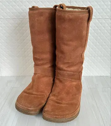 Clarks 어그 부츠 스웨이드 롱 부츠 22cm 브라운