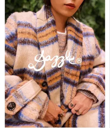 ZURI dazzle 더블 체스터 코트 체크