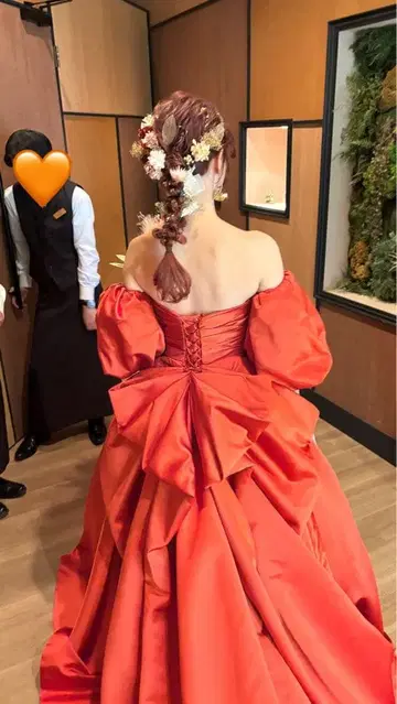 웨딩 드레스 테라코타 오렌지 컬러 드레스