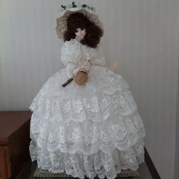 프랑스 인형 스키요 인형 리본 쇼와 레트로 앤티크 웨딩 드레스