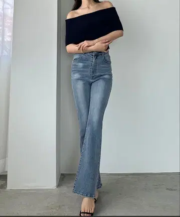 르엘 스트레치 플레어 데님 팬츠