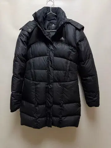 adidas 블랙 다운 코트 다운 자켓 후드 부착 s