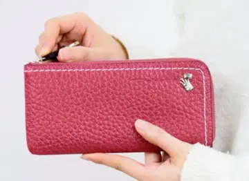 펠레보르사 L자형 지퍼 장지갑 핑크