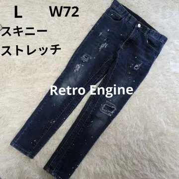 RTEG 레트로 엔진 스키니 데님 블루 크러쉬 스트레치 L