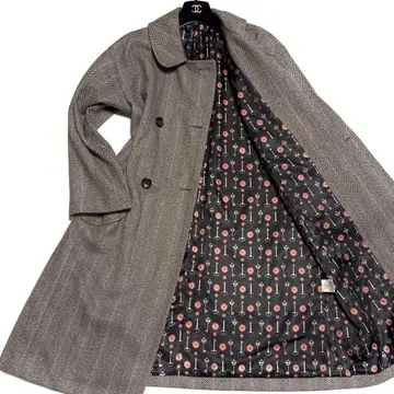 스마일랜드 헤링본 더블 브레스트 롱 코트 안감 올 패턴 3L 4L