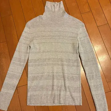 컨디션 최상 아나이 그레이 라메사 터틀넥 리브 편직 스웨터