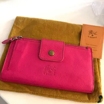 IL BISONTE 핑크 가죽 장지갑