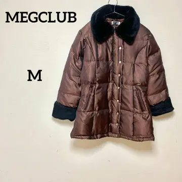 MEGCLUB 퍼 카라 부착 다운 코트 브라운 계열 여성용