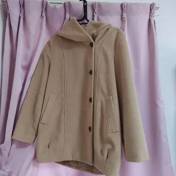레피피알마리오 베이지 후드 부착 코트