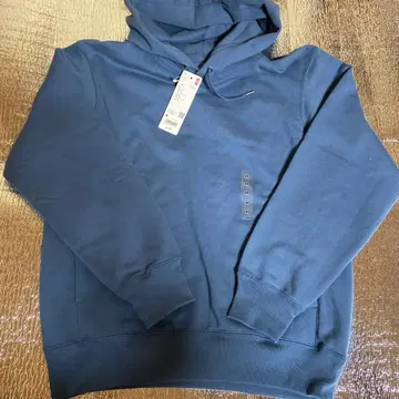 UNIQLO 블루 후드 부착 후드티 미사용