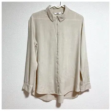 유니클로 여성용 상의 셔츠 긴팔 베이지