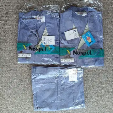 미사용 반팔 작업복 세트 반팔 블루종 M LL 팬츠 82