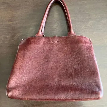 genten 브라운 가죽 핸드백 중형