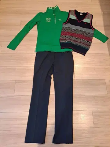 여성용 Callaway 골프웨어 M 사이즈 그린과 스트라이프 베스트 세트