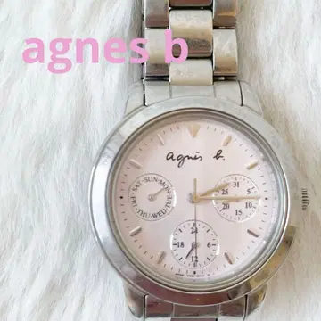 인기 agnes b 에네스베 여성용 손목시계 핑크