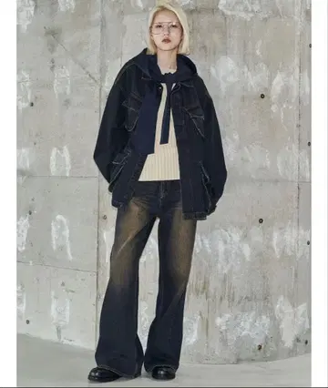 [ VEQUM ] RIM WIDE JEANS