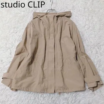 스튜디오 클립 마운틴 파카 후드 부착 면 혼방 심플 베이지 M