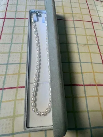 화이트 진주 목걸이 실버 925 클로징