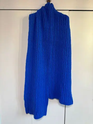 batoner 리브 편직 니트 머플러 로얄 블루 바토너