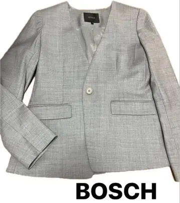 BOSCH 보쉬 노카라 자켓 그레이 실크 혼방 새상품급