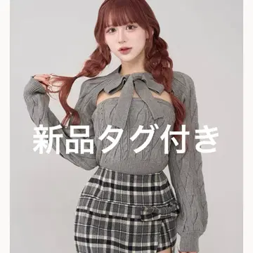 darich 케이블 앙상블 니트탑 그레이