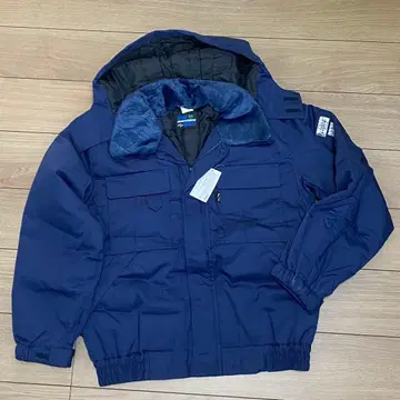 [미사용 새상품] MIDORI 안전 네이비 후드 부착 자켓